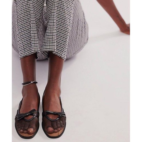 Free People Mesh Mania Bow Flats Black - Picture 8 of 10